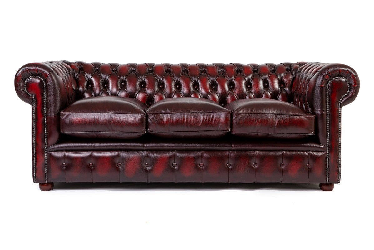 Divano Chesterfield Club Nuovo Originale Inglese 3 posti bordeaux